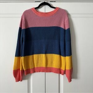 Promesa | Color Block Ballon Sleeve Knit Sweater | M/L